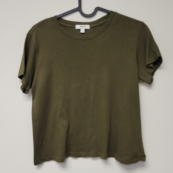 Agolde Linda Boxy Tee Green XS - Picture 2 of 5